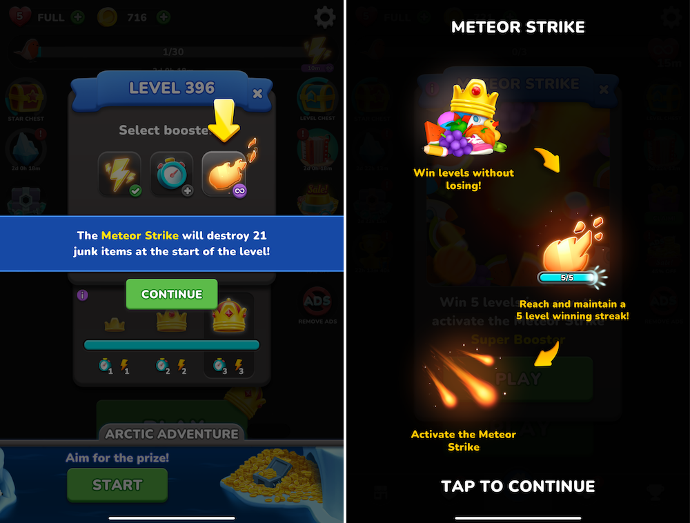Triple Match 3D’s Meteor Strike
