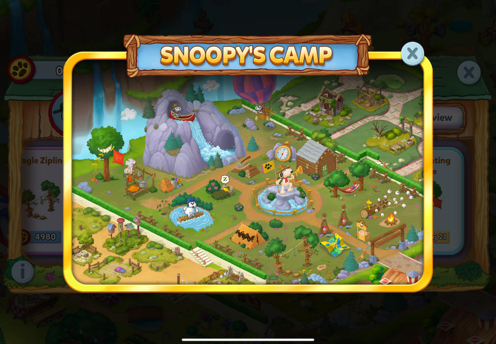 Solitaire Grand Harvest's two-week collaboration based around the Snoopy IP, Snoopy's Camp
