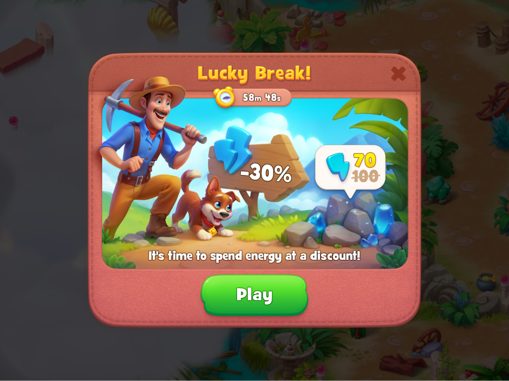 Gardenscapes’ Lucky Break (previously known as Lucky Hour)
