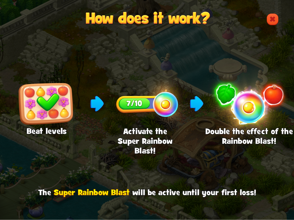 Gardenscapes’ Super Rainbow Blast
