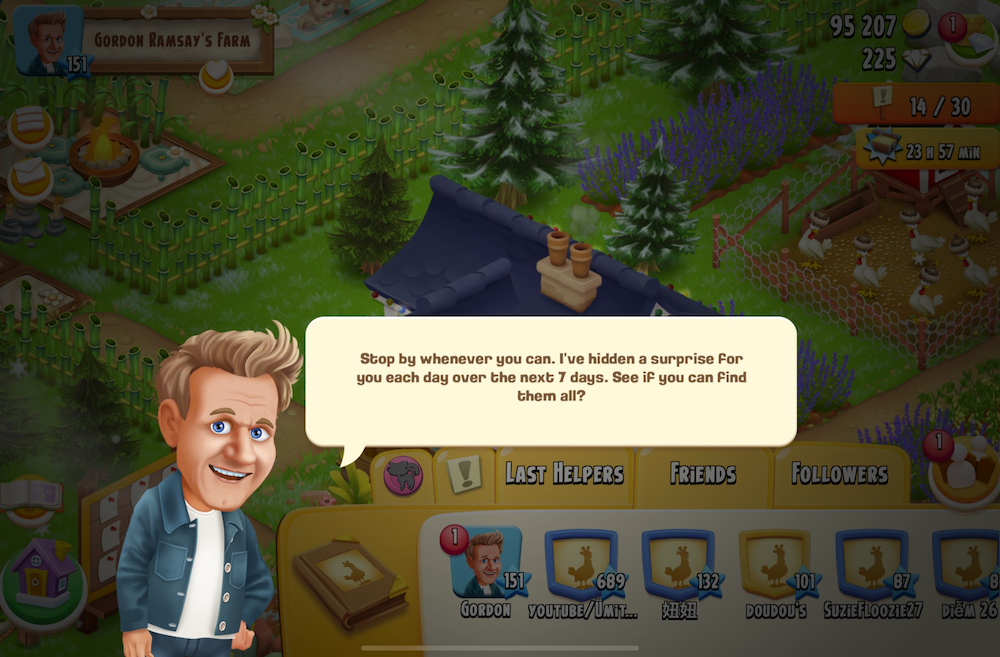 Gordon Ramsay is much more relaxed in Hay Day’s Zen & Harmony event